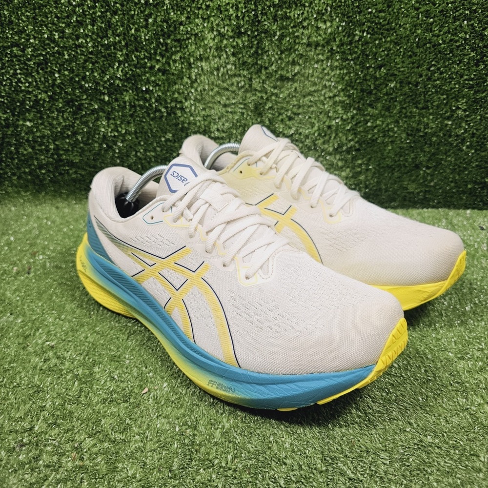 Asics Gel Kayano 30  White Bright Yellow Athletic Running Sneakers Mens Size 12